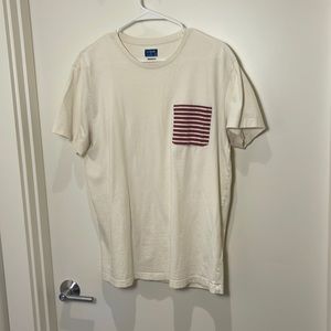 Men’s large slim shirt with front pocket. J.Crew Cream